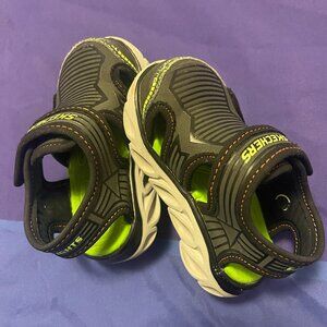 Skechers Toddler S-Lights Sandals, Size 5, Black & Yellow, Light-Up Baby…